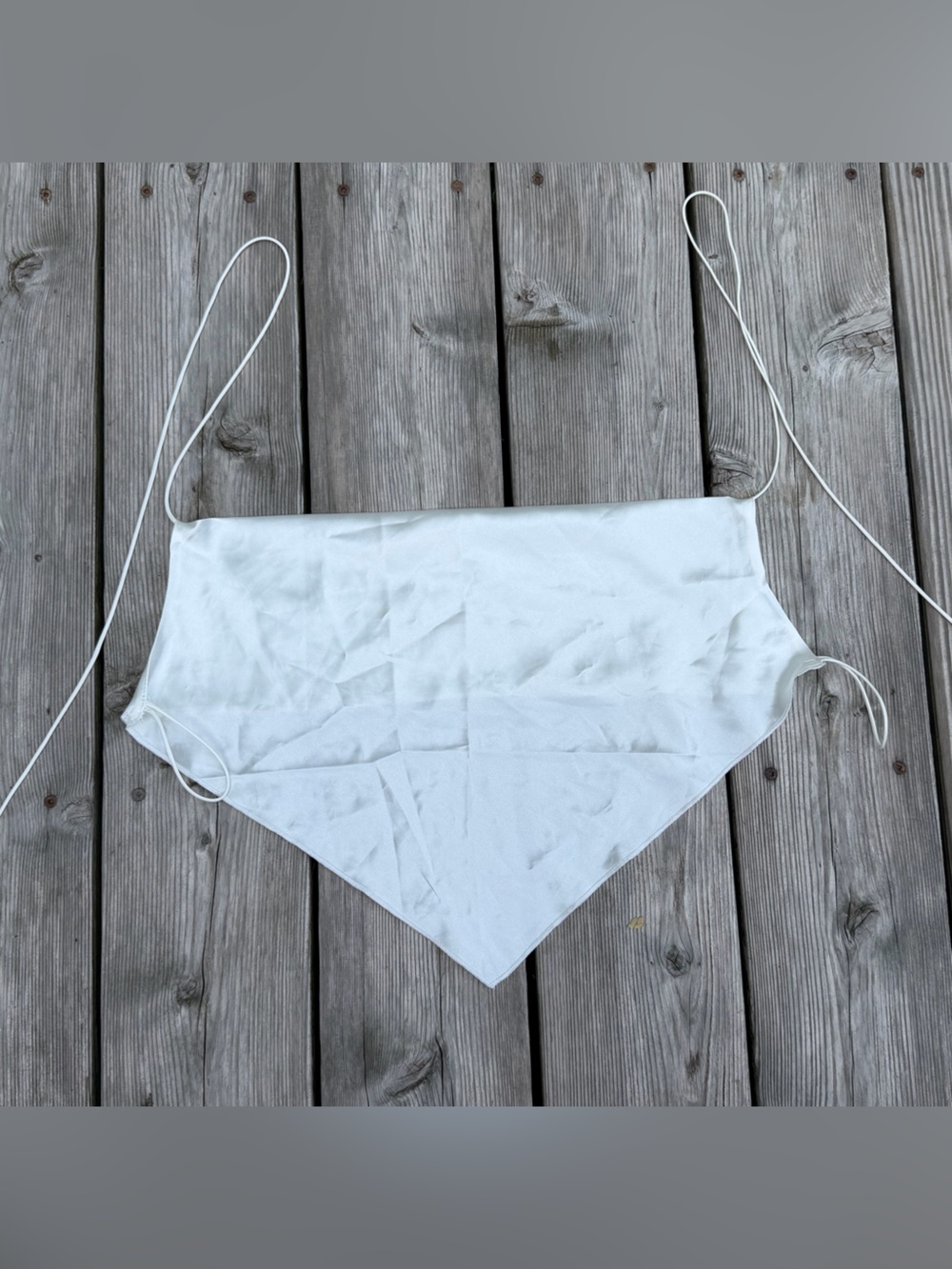 SHEIN White Satin Triangle Halter Top